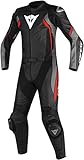 Dainese Avro D2 2-Teiler Motorrad Lederkombi Schwarz/Grau/Rot 48