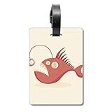 Süße Cartoon-Laterne Fisch-Illustration Kreuzfahrtsfahrer Koffer Bag Tag Tourister Identifikationsetik
