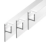 MOLA-UP (MO-109) Fliesenprofil Aluminium 3 x 2m eloxiert | Fliesen-Abschlussleiste für Led Streifen bis 1cm Breite | U-Profil Fliesenschiene + Acryl Abdeckung milchig weiß (opal) |Aluprofil belastb