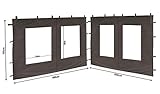 QUICK STAR 2 Seitenteile aus PE mit Fenster 300x195cm / 400x195cm für Pavillon 3x4m Seitenwand Anthrazit RAL 7012