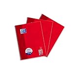 Oxford Collegeblock A4 kariert, rot, 3er Pack