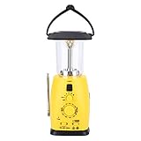 VGEBY LED-Camping Laterne, 8 LED Solar Kurbel Laterne Hand Kurbel Laterne Wiederaufladbare Solarlaterne Mit AM/FM-Radio FÜR Camping, Sturm, Stromausfall, Hiking, Walking, Festivals, C