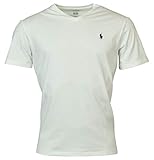 Polo Ralph Lauren Herren T-Shirt mit V-Ausschnitt (Large, White)