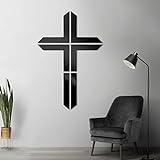 MyMaxxi | Extra Große Wand Deko Cross schwarz ca 144x195cm Acryl geometrische Wall Art für Wohnzimmer und Schlafzimmer Wandbilder Wanddekoration | Aesthetic Decoration Polyg