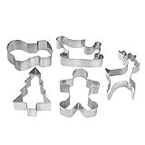 YKPBGQ Ausstecher Set Edelstahl-Schlitten 5-Teiliges Set Weihnachtskuchen-Schneideform Backwerkzeug-Set Keks Liefert Kü