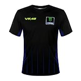 Valentino Rossi Men's Yamaha Black T-Shirt, Schwarz, XL
