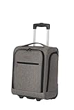 travelite 2-Rad Handgepäck Koffer mit Liquids Bag erfüllt IATA Bordgepäck Maß, Gepäck Serie CABIN Underseat: Kompakter Weichgepäck Trolley, 090225-04, 43 cm, 28 Liter, grau melang