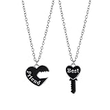 YIKOUQI Mode Beste Freunde Honig Liebe Paar Anhänger Halskette 2 Stück/Set Gebrochenes Herz BFF Gute Freunde Freundschaft Schmuck Geschenk