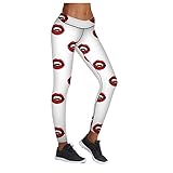 QTJY Damen Halloween Bedruckte Stretch-Yogahose mit hoher Taille, Übung Laufsport Fitness-Stretch-Strumpfhose EM