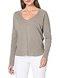 True Religion Damen Vneck Boxy LS T-Shirt, Cremefarben, S