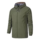 Damaifirstes Herren-Jacke, einfarbig, winddicht, wasserdicht, einlagig, militärgrü