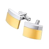 PROSTEEL Herren Manschettenknöpfe 18k vergoldet zweifarbig Französische Stil Cufflinks Hemd Anzug Zubehör Hochzeit Festival Geburtstag Weihnachten Modeschmuck