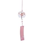 VOSAREA Japanische Windspiel Glas Windspiel Wind Chimes Hängende für Balkon Garten DIY Dekoration (Sakura)