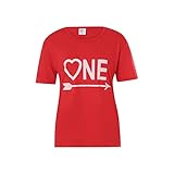 Pärchenhemden, passende Hemden für Paare, Liebesdruck Sie und Ihn Shirts Paar T-Shirt Bluse Tops, Red Men, S