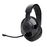 JBL Quantum 350 Over-Ear Gaming Headset – Wireless 2.4 GHz und USB-C-Anschluss – Mit abnehmbarem Boom Mic und QuantumSurround Sound – Schw