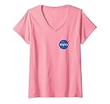 Damen Rosa NASA T-Shirt mit V