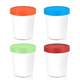 4 Stücke Eisbehälter für Speiseeis mit Deckel Speiseeis Aufbewahrungsbehälter,Eiscreme Gefrierbehälter für selbst gemachtes EIS oder als Meal Prep Behälter (klein)