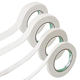 4 Rolle Doppelseitiges Klebeband, Länge 3m/Rolle Schaumklebeband Basteln Verschiedene Breiten Verfügbar 12mm 18mm 24mm 30mm Montageband zum Befestigen für Kunststoff Holz Metall Pap