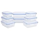 axentia Glas-Vorratsdosen Frischhaltedosen-Set, transparent, blau, 8-teilig
