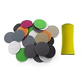 HNZYW 100 Stücke von 1 Zoll 25 mm Haken-and-Loop-Schleifpapier for 60-10000 GRIT Nass oder Trockengebrauch 1 Stück Hand Schleifblock (Grit : 120 grit with pad)