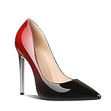 Damen High Heel Pumps Stiletto-Absatz Pumps Smart formelle spitze Zehen Anlass Party Schuhe, - A Rot - Größe: 46 EU