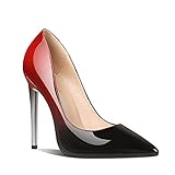 Damen High Heel Pumps Stiletto-Absatz Pumps Smart formelle spitze Zehen Anlass Party Schuhe, - A Rot - Größe: 46 EU