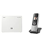 Gigaset N510 IP PRO - DECT IP Basisstation, verbindungen über Wireless und DECT, schwarz & S850HX - Schnurloses DECT-Telefon zum Anschluss an vorhandene DECT-Basis – Platin-schw