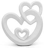 FeinKnick harmonisches Herz zur Dekoration aus Keramik - modernes Dekoherz 27cm groß in Weiß - Deko in Herzform - Keramik