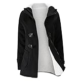 Binggong Winter Jacke Damen Sweatjacke Hoodie Fleecejacke Oberteile Damen Pullover Knopfleiste Kapuzenpullover Warm Wintermantel mit Kapuze Plüschmantel Cardigan Kapuzenjack