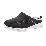 Schuhe Liebhaber Frauen Casual Atmungsaktives Mesh-Gewebe Plus Samt Wärme Slip On Schuhe (42,Damen-grau)