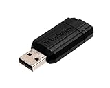 Verbatim 49063 PinStripe USB-Stick 16GB I USB 2 I USB Speicherstick I für Laptop Notebook Ultrabook TV Autoradio I USB 2 Stick I Datenstick mit Schiebemechanismus I Schw