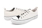 Hotroad Damen Fashion Canvas Sneaker Low Top Mid Top Frauen Sommer Walking Stoff Segeltuchschuhe Tennisschuhe Tennis Schuhe Sneakers Turnschuh Klassisch Turnschuhe Schnürsenkel, Beige / 39 EU W