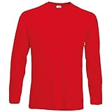 Fruit of the Loom Herren Valueweight Langarm Sporttop, rot, M