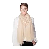 HUANHUI Schals Damenschal Pashmina-Tücher und Wraps for Abendkleid Brautjungfer Hochzeit Braut warm Lange große Tücher nackte Farbe Scarf (Color : Large Nude)