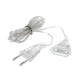 L1YAFYA 3M EU US. Leistungsverlängerung Kabelstecker Transparent Standard Power Verlängerungskabel for Hausurlaub LED String Light Christmas Lights (Color : EU Plug)