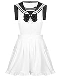 TiaoBug Sailor Moo Manga Crystal Cosplay Kostüm Sailor Venus Kostüm Schulmädchen-Matrose Uniform Anime Matrosen Kostüm Verkleidung Matrosenkleid Schwarz Schürze OneS