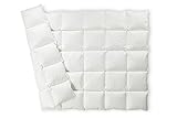 federiko® Bettdecke 100% ungebleichte Baumwolle – Made in Germany Daunenbettdecke – Oeko-TEX zertifizierte Bettdecken mit Daunen in Handarbeit – Daunen Klasse I Deutschland (155x220cm Kuschelig warm)
