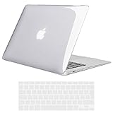 TECOOL Kompatibel mit MacBook Air 13 Zoll Hülle 2010-2017 (A1466 / A1369), Slim Case Plastik Hartschale Cover mit Silicon Transparente Tastaturschutz Schutzhülle für MacBook Air 13,3 -Transp