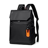 ADIE Retro Hochwertiger wasserdichter Rucksack, schwarzer Herren-Luxus-Laptop-Tagespack, Mann Freizeitreisen, Business, urbaner Ladet Rucksack (Color : Black, Größe : 15.6inchs)