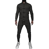 Asija Trainingsanzug Herren Jogginganzug Sportanzug Jogginghose Sporthose und Trainingsjacke Gym Sportbekleidung Herren Jogginghose Hoodie-Sporthose Jogging-Hose Jogger Sportkleidung Slim F