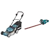 Makita DLM460Z Rasenmäher 2x18 V (ohne Akku, ohne Ladegerät), 36 V, Blau & Akku-Heckenschere (52 cm, 18 V, ohne Akku, ohne Ladegerät) DUH523Z