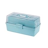 Jerdsgf Medizinische Box Multifunktionale Plastikaufbewahrungsbox 3 Schichten Tragbare FRST-Hilfs-Kits Reise-medizinisches Survival-Notfall-NOT-Kit für zu Hause (Color : Sky Blue, Size : S)