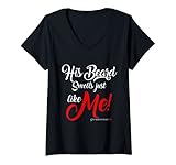 Damen Damen Bartliebhaber Bart-Werbung Tee T-Shirt mit V