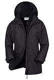 Mountain Warehouse Fell 3-in-1 Damen-Jacke - atmungsaktive, Lange, wasserdichte, warm gefütterte Winterjacke für Damen mit Kapuze für Outdoor-Aktivitäten, Fleecejacke Schwarz 44