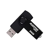 RUEOTSK USB Flash Drive 1 Stück 64GB Drehbarer Stift USB 2.0 Swivel Memory Stick Storage Thumb Drive (schwarz)