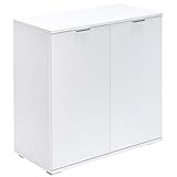 Deuba Kommode Alba mit 2 Türen 71x74x35 cm Modern Flur Wohnzimmer Sideboard Anrichte Mehrzweckschrank Weiß