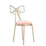 QULONG Schminkstuhl Bowknot High Back Soft Velvet Seat, Mädchen Herz Eitelkeit mit Schmetterling, Dressing Leder Hocker für Wohnzimmer Schlafzimmer Beauty Shop, Cushion,R