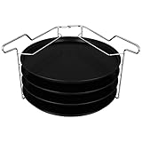 Pizzablech Set 5tlg. rund mit Ständer Pizzabackblech 28cm Pizza Backblech Flammkuchenb