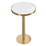 Marmor-High-Tisch Mit Goldenen Beinen, Runder Bistro-Cocktail-Tisch Mit Marmorplatte Und Metallbasis, Geeignet Für Wohnzimmer, Küche, Café, Höhe 75cm, 95cm, 105