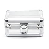 Xyzmdj. Aluminiumlegierung Werkzeugkasten Koffer Instrument Box Ausrüstung Dateibox Kosmetiktasche Aluminium Fall Werkzeugkiste mit Schwamm (Color : Silver)